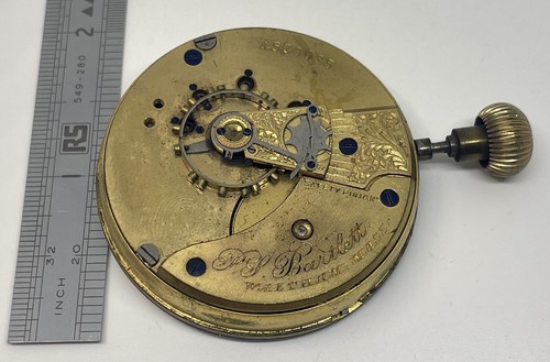 WALTHAM POCKET WATCH MOVEMENT/PS BARTLETT 15 Jewels 18s 1890 Needs a Service - Picture 12 of 17