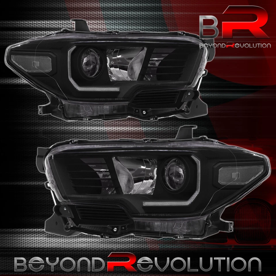 For 2016-2023 Tacoma TRD Pro Black Projector Headlight Signal Lamp Pair LH+RH Foto 4 de 4
