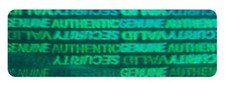 SVG GREEN 100 to 1000 Tamper Evident Hologram Labels .5" x 1.5"