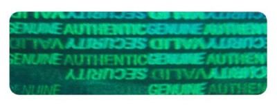 SVG GREEN 100 to 1000 Tamper Evident Hologram Labels .5'' x 1.5''