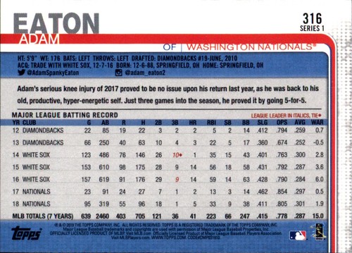 2019 Topps All-Star VARIANTE ARGENT #301 - #452 Choisissez votre propre JOUEUR D'ÉQUIPE FAV - Photo 43 sur 305