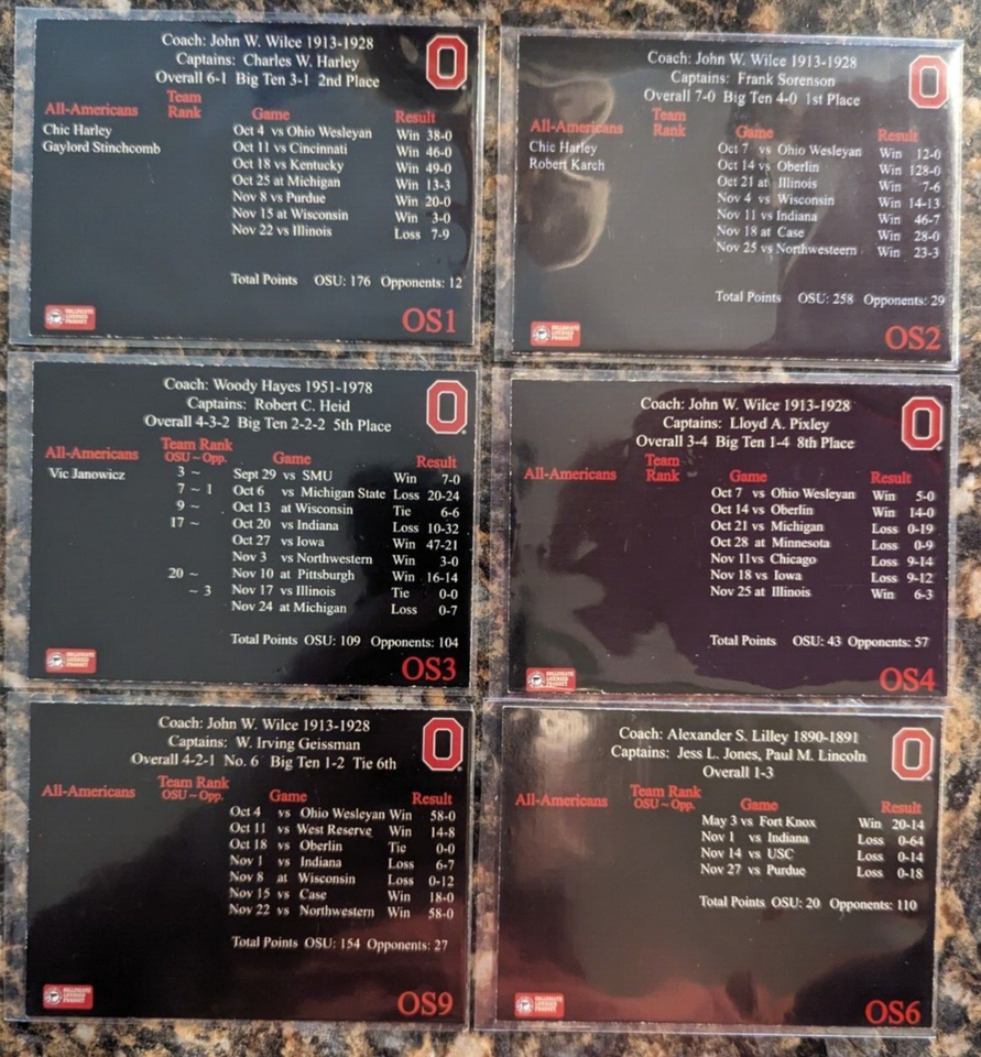 2004-09 TK Legacy Ohio State Milestones 6 Card Lot OS1 OS2 OS3 OS4 OS6 ...