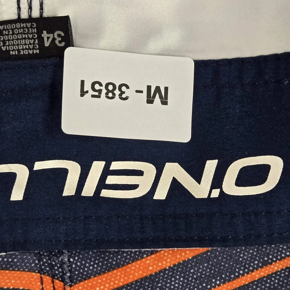 Мужские купальные костюмы O'Neill 34 оранжевые шорты в полоску с логотипом 10,5 дюйма по внутреннему шву - Изображение 2 из 4