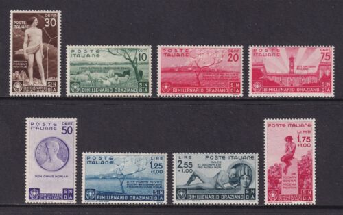 ITALY 1936 Horace Bimillenary Postage set of 8 SG 477-484 MH/* (CV £150) - Afbeelding 1 van 1