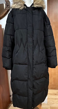 White Stuff Sidmouth Padded Quilted Longline Coat Size 22 Pure Black Super Cosy
