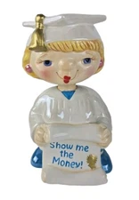 Bobble Babes Graduate Bank by About Face Designs Ceramic Collectible Bobble Head