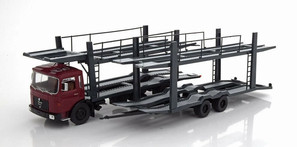 IXO 1/43 TTRX007 MAN Transporteur tractor+trailer 1970 Dark Red Rouge foncé NLA - Immagine 4 di 4