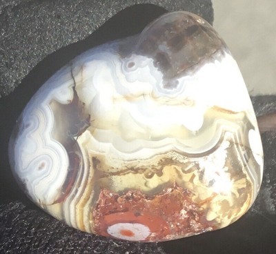 7g Crazy Lace Agate Palm Stone Polished Shadow Banded