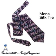 ANTIQUE VINTAGE BIG BAND SWING JAZZ SILK TIE 48" Trumpet Snare keys USA Made