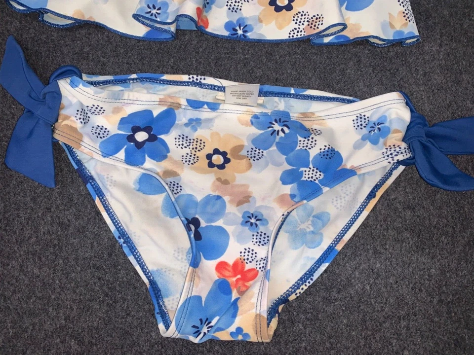 Maiô FLOATIMINI 2 peças estampa floral alças conversíveis tamanho 7/8 meninas i052 - Imagem 2 de 4