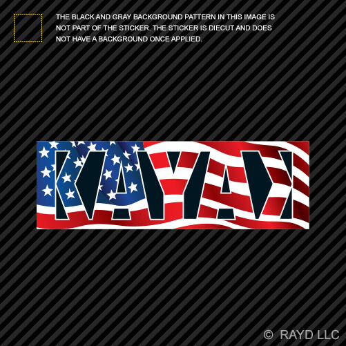 American Flag Kayak Sticker Die Cut Vinyl kayaking stout huck paddle paddling