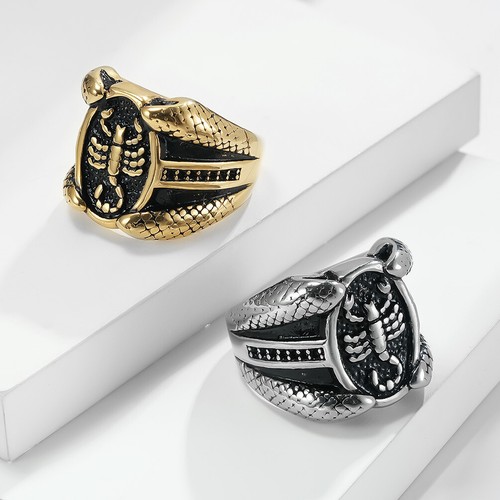 Skorpionmuster Ring Edelstahl Party Biker Schmuck Jungen Vatertag Geschenk - Bild 2 von 12