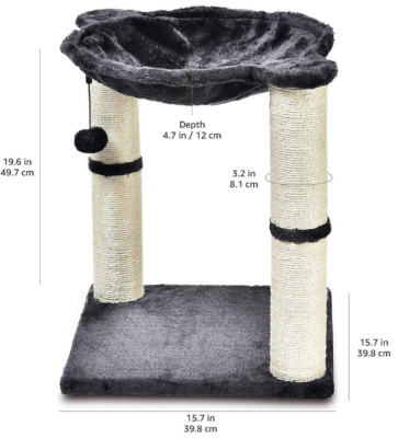Amazon Basics   Katzen-Kratzbaum mit Haus, Hängematte, Bett und Kratzstamm
