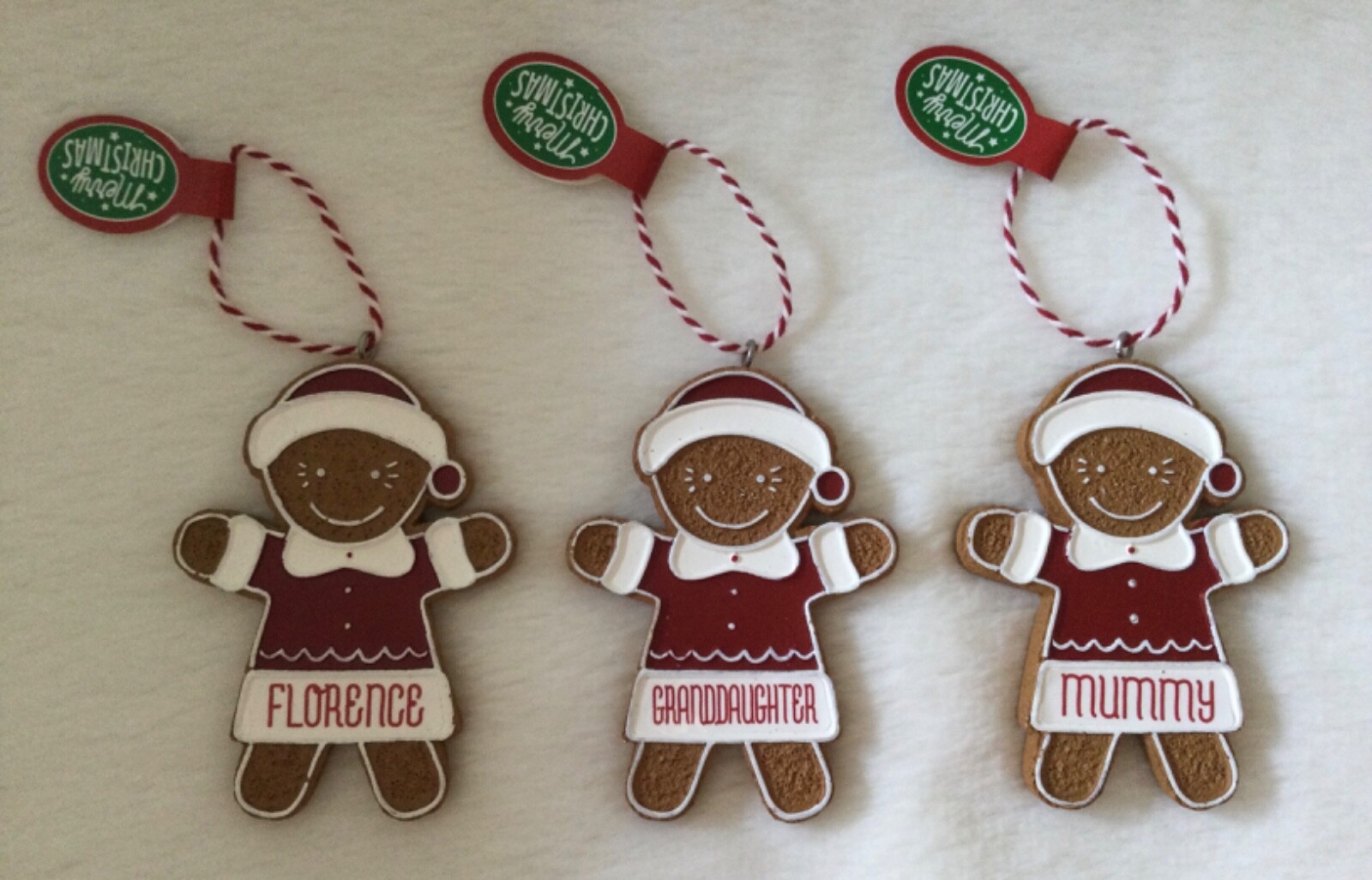 PERSONALISED GINGERBREAD CHRISTMAS TREE DECORATIONS, FREE UK POSTAGE eBay