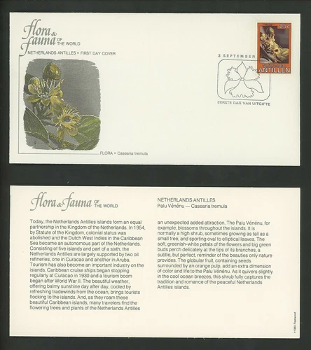 Postal History FDC #441-443 Netherlands Antilles SET OF 3 Flora Fauna 1979