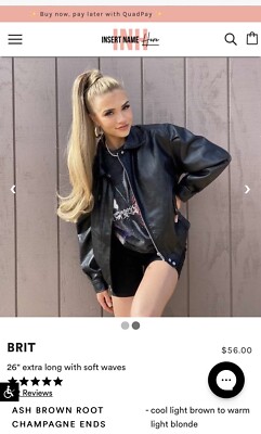 Insert name here Brit pony tail in ash blonde Insert Name Here INH Brit Long Curly Ponytail Ash Brn Root  main image 3