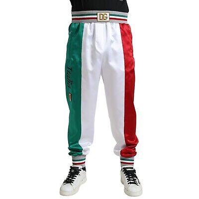 DOLCE & GABBANA Pants Multicolor Italian Patch Slim Jogger DOLCE & GABBANA Pants Multicolor Italian Patch Slim Jogger