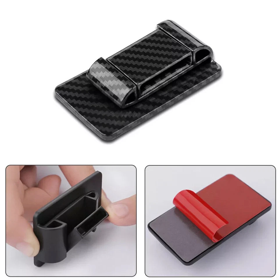 2PCS Carbon Fiber Car Seat Belt Stabilizer Limiter Auto Interior Accessories - Image 3 of 4