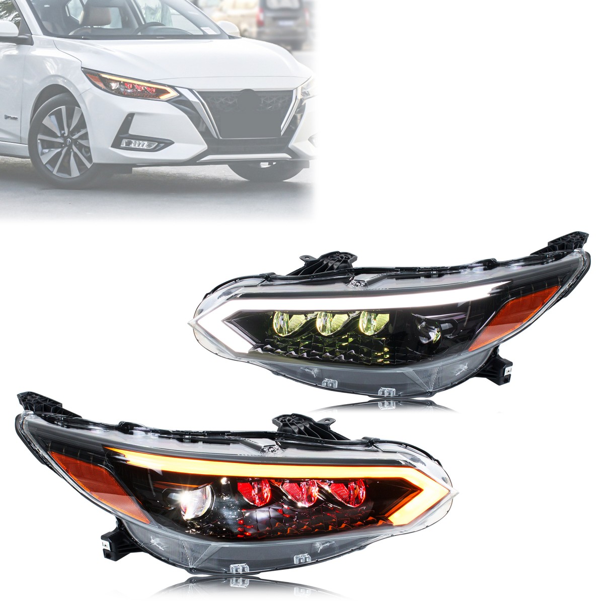 LED RGB Headlights for Nissan Sentra 2020-2025 B18 SR SV Front