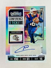2023 Contenders Football Malik Cunningham Conference Ticket Auto /75 - Patriots