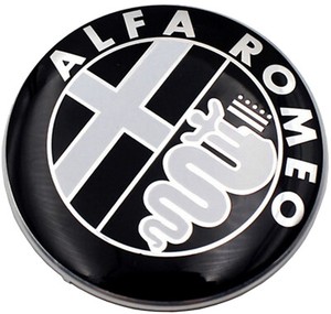 Autocollant Logo Alfa Romeo 74mm Pour Capot Ou Coffre - Noir Et Rouge, Fabriqué En France