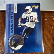 Derrick Mason 2001 Pacific Invincible Blue Parallel #241 Tennessee Titans /250