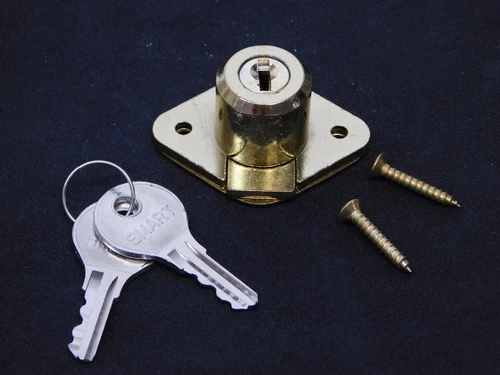DESK OFFICE DRAWER CABINET LOCK BRASS 7/8"DIA x 3/4"L Cylinder (Keyed Alike) HN