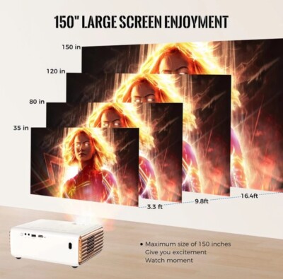 Brand New XIDU Projector with WiFi and Bluetooth 1080P HD Movie