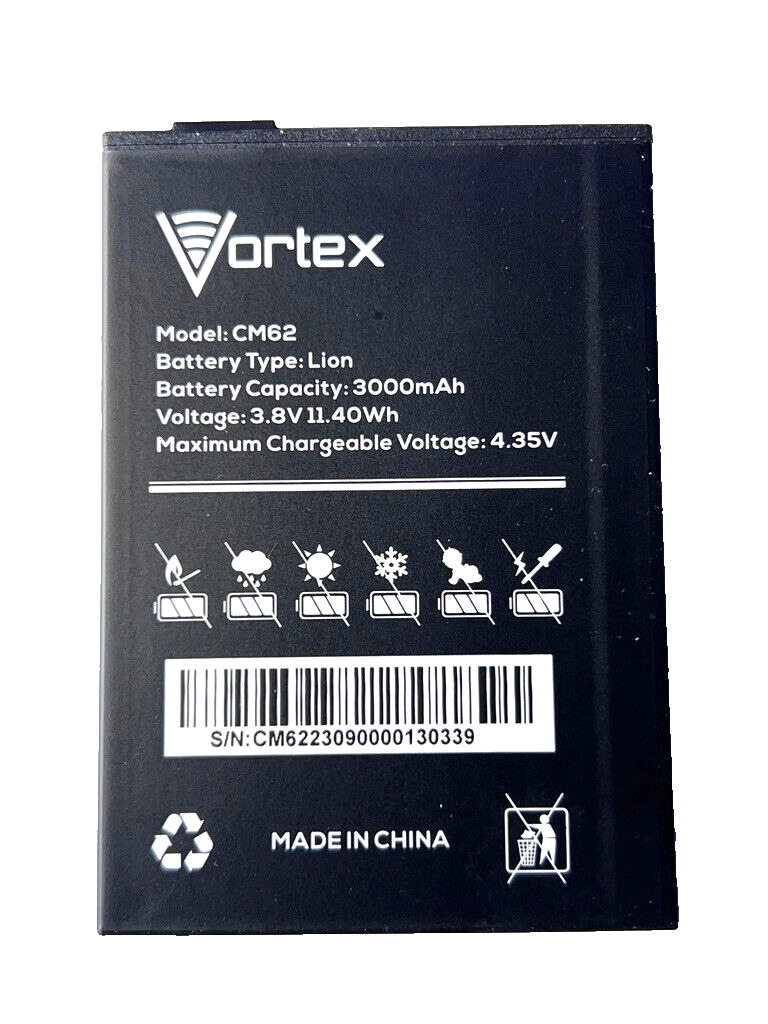 Vortex CM62 3000mAh Battery Replacement Phone Part OEM ORIGINAL