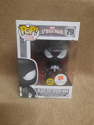 Funko Pop! Marvel Black Suit Spider-Man #79 Vinyl GITD Walgreens Exclusive 