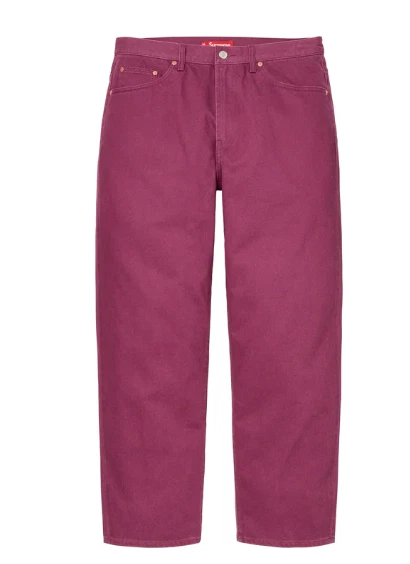 Logo classique Supreme Baggy Jean Plum taille 38 rare livraison rapide