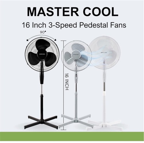 A2Z Electric Pedestal Fan 16 Inch 3-Speed Oscillating Standing Floor Fan