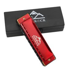 Blues Harmonica 10 Hole C Key Diatonic Mouth Organ Harp Beginner Pro Red