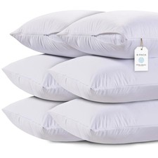 White Classic King Pillow Covers with Zipper 6 Pack - 20 King, White, 6