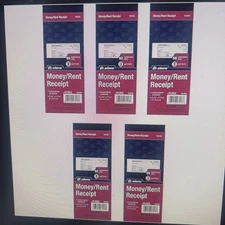 Adams TC2701 Money Rent Receipt Books, 3-Part Carbonless,  Numbered, Pack of 5