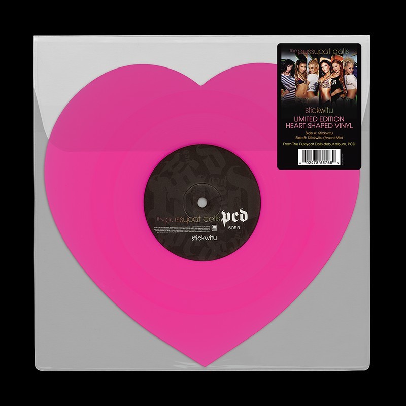レア盤 The Pussycat Dolls Stickwitu レコード The Pussycat Dolls Stickwitu Pink Heart Shaped Vinyl Single PCD