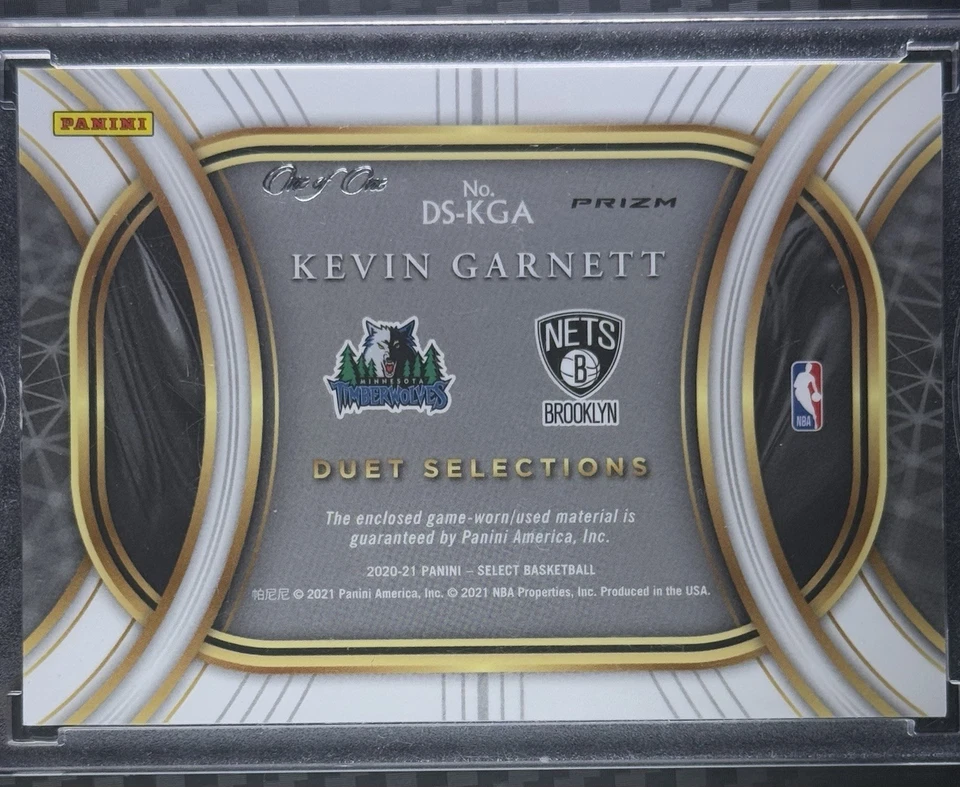2020–21 Panini Select — сувениры дуэта Кевина Гарнетта NoDS-KGA (1/1) - Изображение 2 из 4