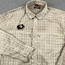 Simms Shirt Mens Medium Beige Fishing Performance Lightweight Quick Dry Pockets