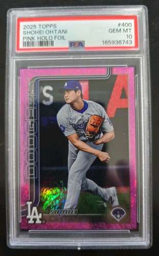 Shohei Ohtani 2025 Topps #400 Pink Holo Foil PSA 10 POP 5 🔥 🔥 