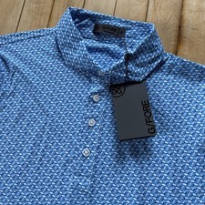 G/Fore Golf Polo Shirt G Link AOP Geometric Mens M Racer Performance 120
