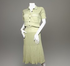 Guess by Marciano Short Sleeve Fit & Flare Knit Midi Dress ~ Size S Sage Green