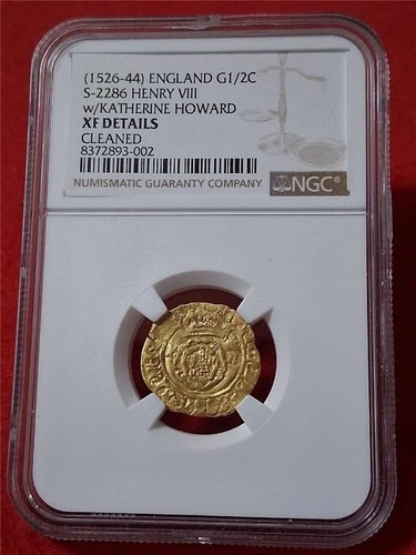 1526-44 ENGLAND GOLD 1/2 Crown HENRY VIII NGC XF DETAILS S-2286 CLEANED #MF-3901