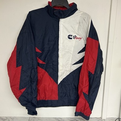 Vintage Cummins Racing Shark Tooth Windbreaker Jacket Speed Zone Race Gear XL