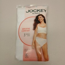 Jockey Elance French Cut 100 Cotton Panties Underwear Women's Sz 8 Set of 3 NEW