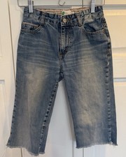 Boden Mini-Boden Bermuda Cut Off jean Shorts adjustable waist 5-pocket size 12Y