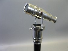 Walking Telescope Handle Cane Brass Wooden Stick Folding Hidden Spy Authentic