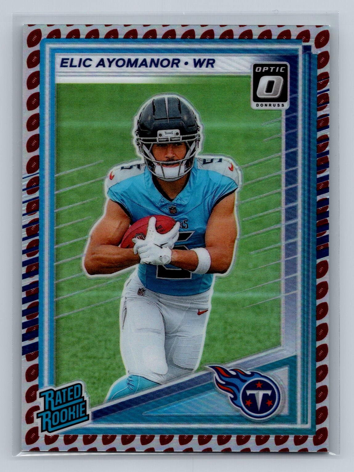 Elic Ayomanor 2025 Donruss #339 Optic Rated Rookies Preview Football Emoji