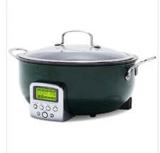 GreenPan Elite Essential Smart Electric 6 QT Skillet Pot - Sear, Saute, Cook