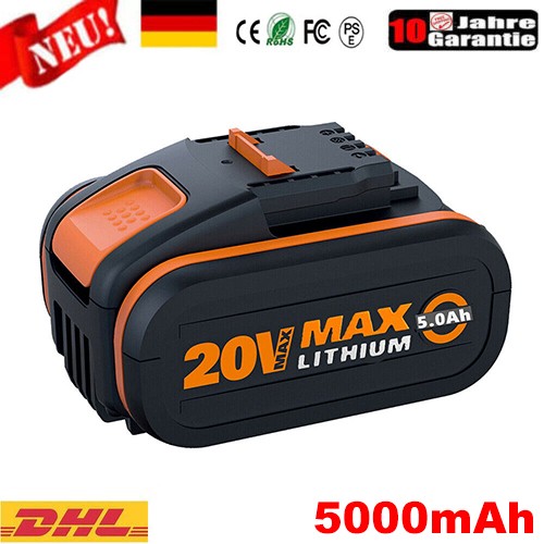 5,0AH FüR Worx 20V Li-Ion Ersatzakku WA3553 WA3551.1 WA3572 WA3550 Akku Neu-image