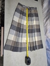 Vtg 70s RT II Pleated Plaid Skirt ILGWU XS 23-24 Waist Dark Academia CUTE